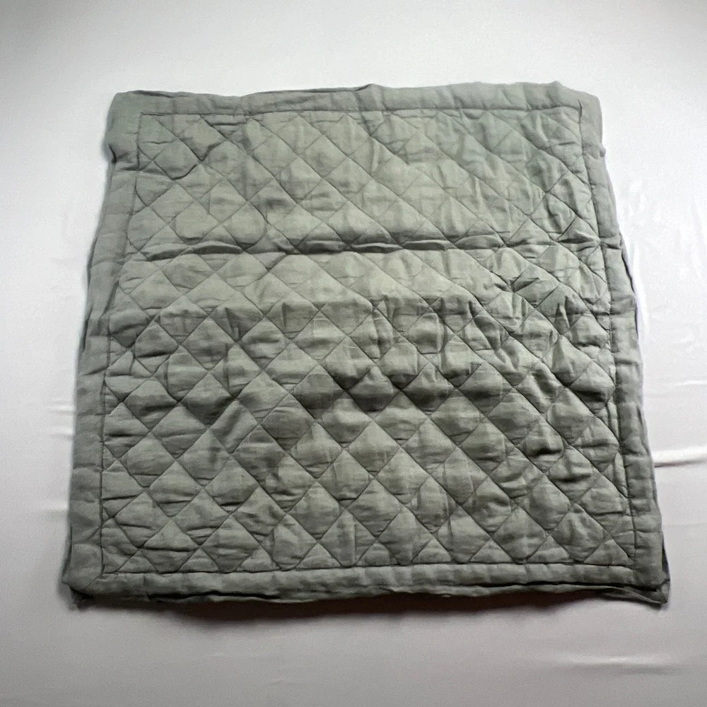 Pottery Barn Euro Pillow Shams Gray Diamond Quilted Bedding Decor (27